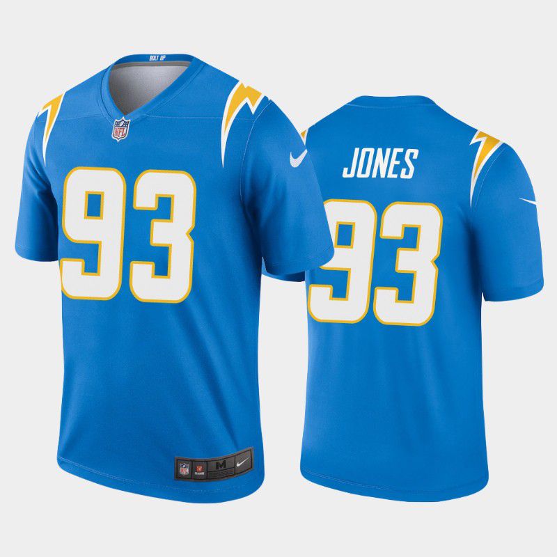 Men Los Angeles Chargers 93 Justin Jones Nike Powder Blue Legend NFL Jersey
